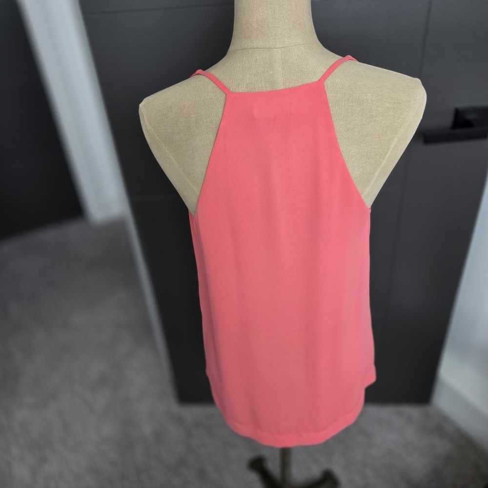 Aritzia Babaton Coral V Neck Tank Top Women’s Size Small Silky Blouse Casual - Picture 5 of 5